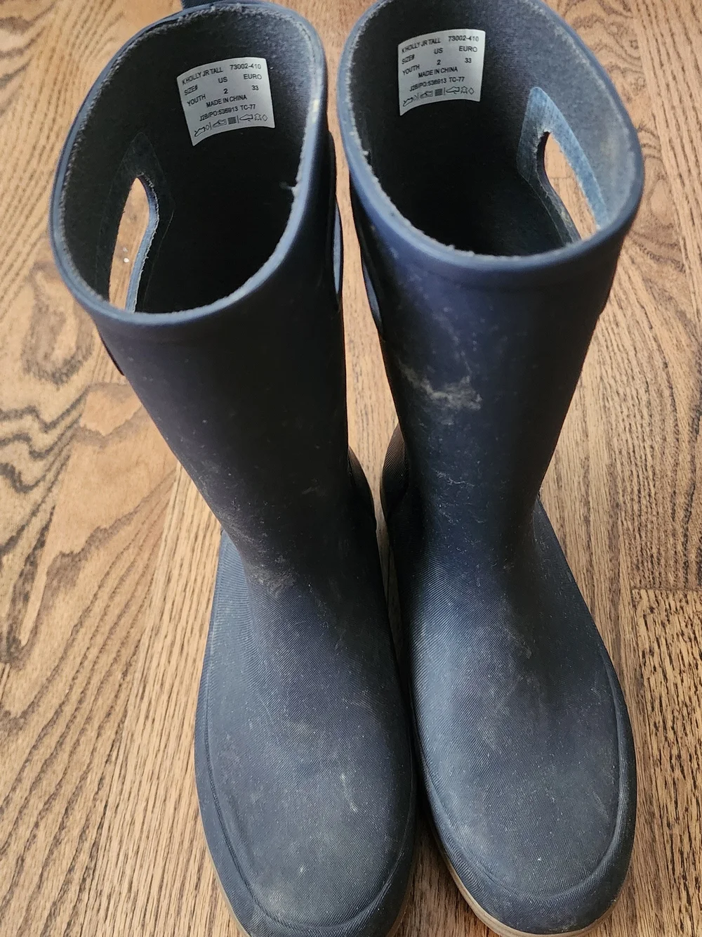 Tall Navy Bogs Rubber Rain Boots